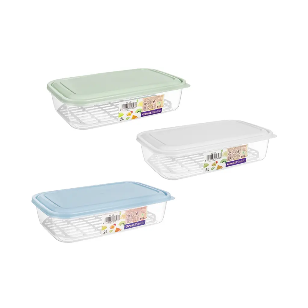 Great plastic Taper Rectangular Aral Micro Con Rejilla 2L. Color