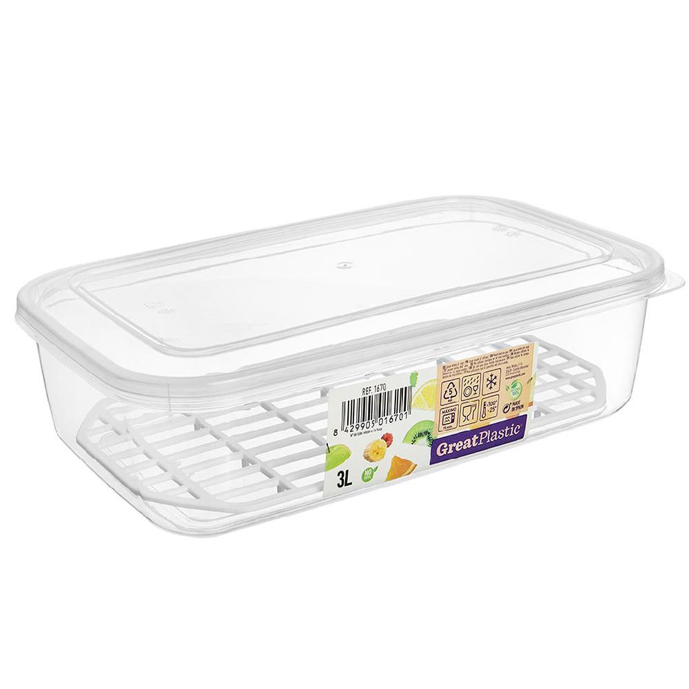 Great plastic Taper Rectangular Aral Micro Con Rejilla 3L Natural