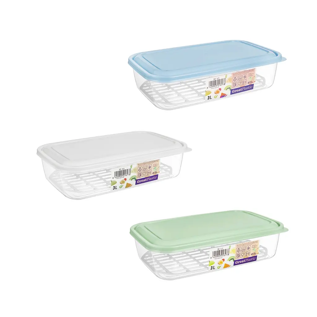 Great plastic Taper Rectangular Aral Micro Con Rejilla 3L