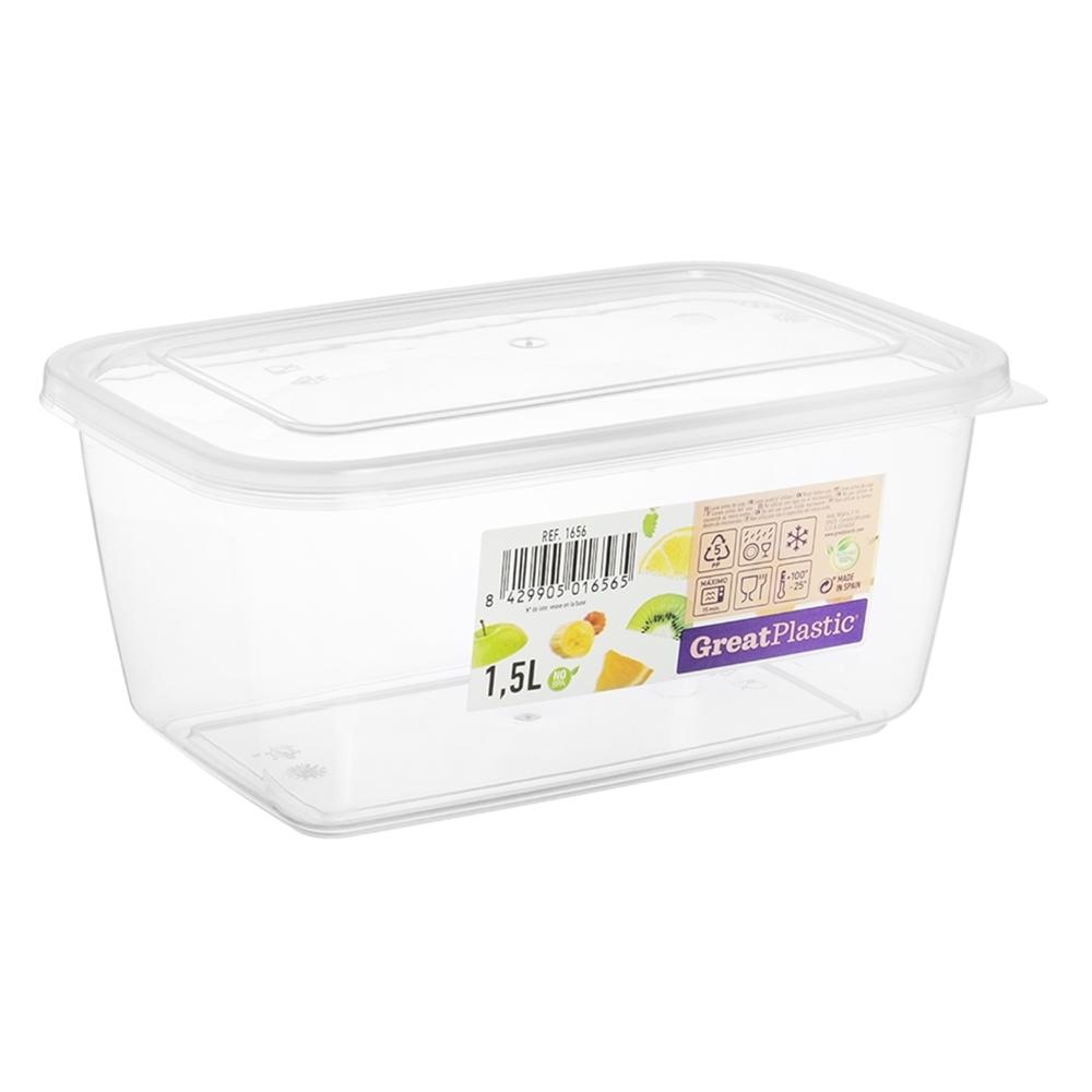Great plastic Táper Rectangular Aral Micro Natural 1.5L