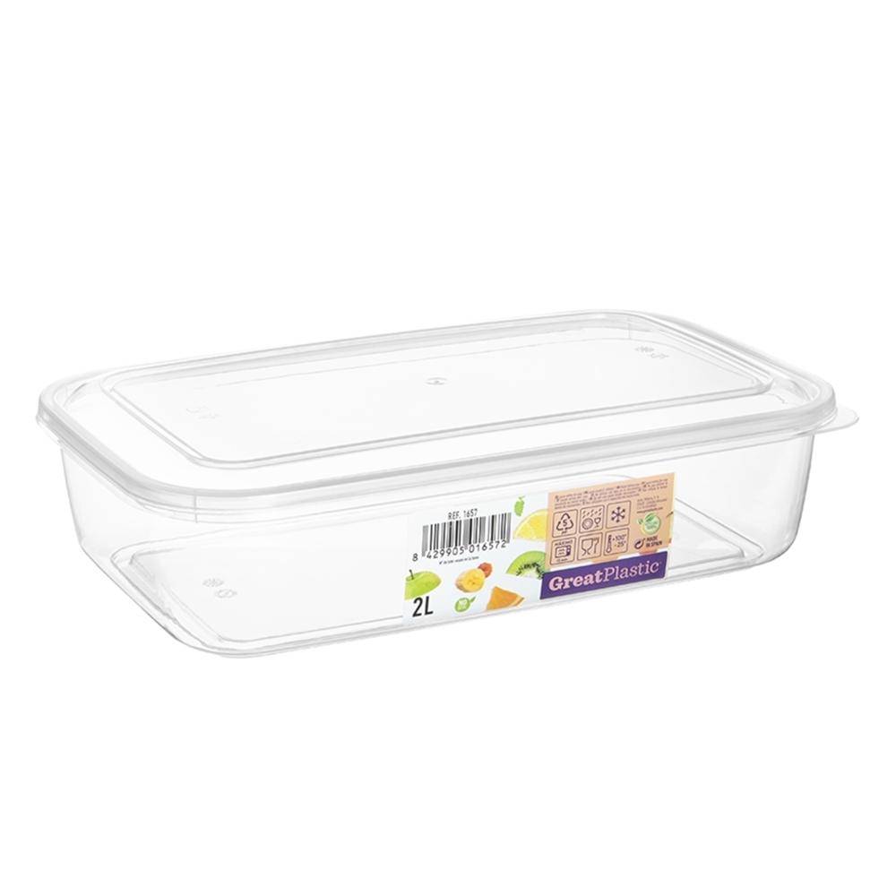 Great plastic Táper Rectangular Aral Micro Natural 2L