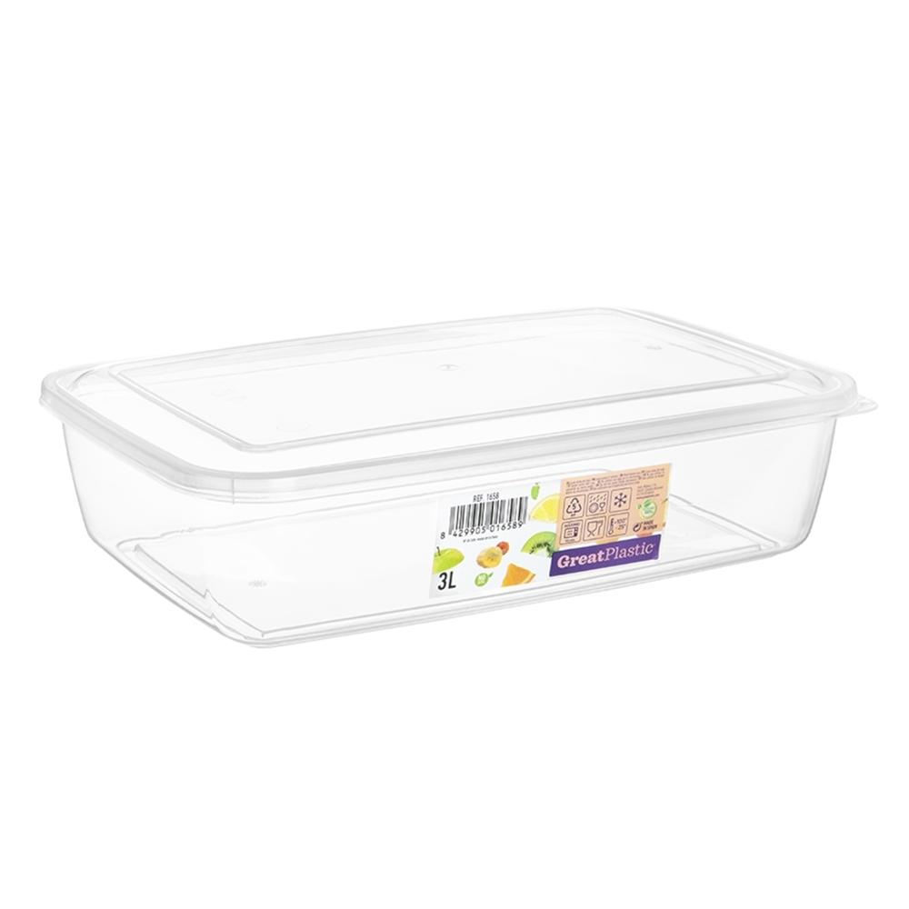 Great plastic Táper Rectangular Aral Micro Natural 3L