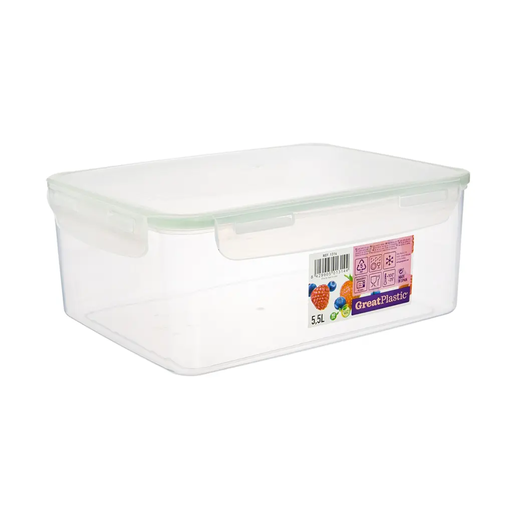 Great plastic Táper Rectangular con Junta Micro Natural 5.5L