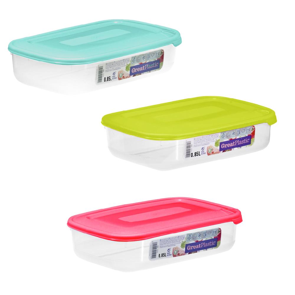 Great plastic Táper Rectangular Danubio Micro Color 0.85L