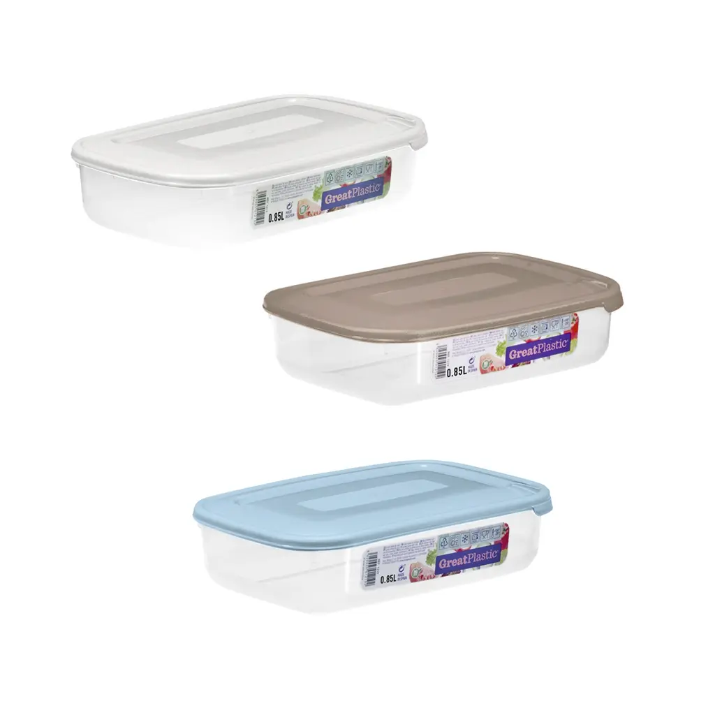 Great plastic Táper Rectangular Danubio Micro Color 0.85L