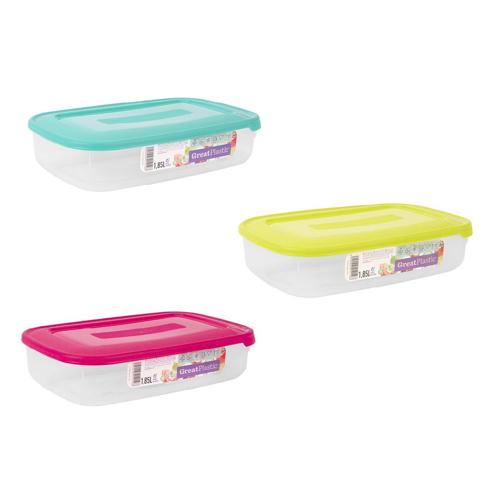 Great plastic Táper Rectangular Danubio Micro Color 1.85L