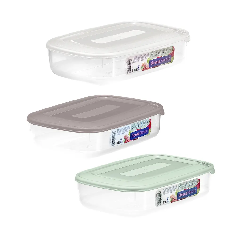 Great plastic Táper Rectangular Danubio Micro Color 1.85L