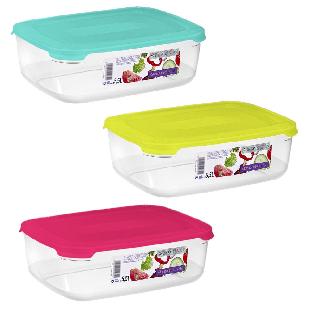 Great plastic Táper Rectangular Danubio Micro Color 5.5L