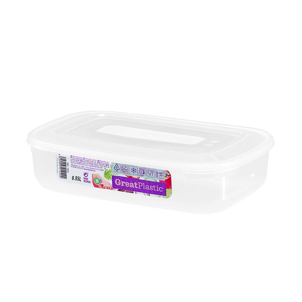 Great plastic Táper Rectangular Danubio Micro Natural 0.85L