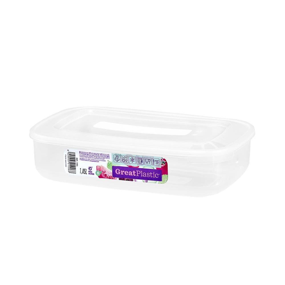 Great plastic Táper Rectangular Danubio Micro Natural 1.85L