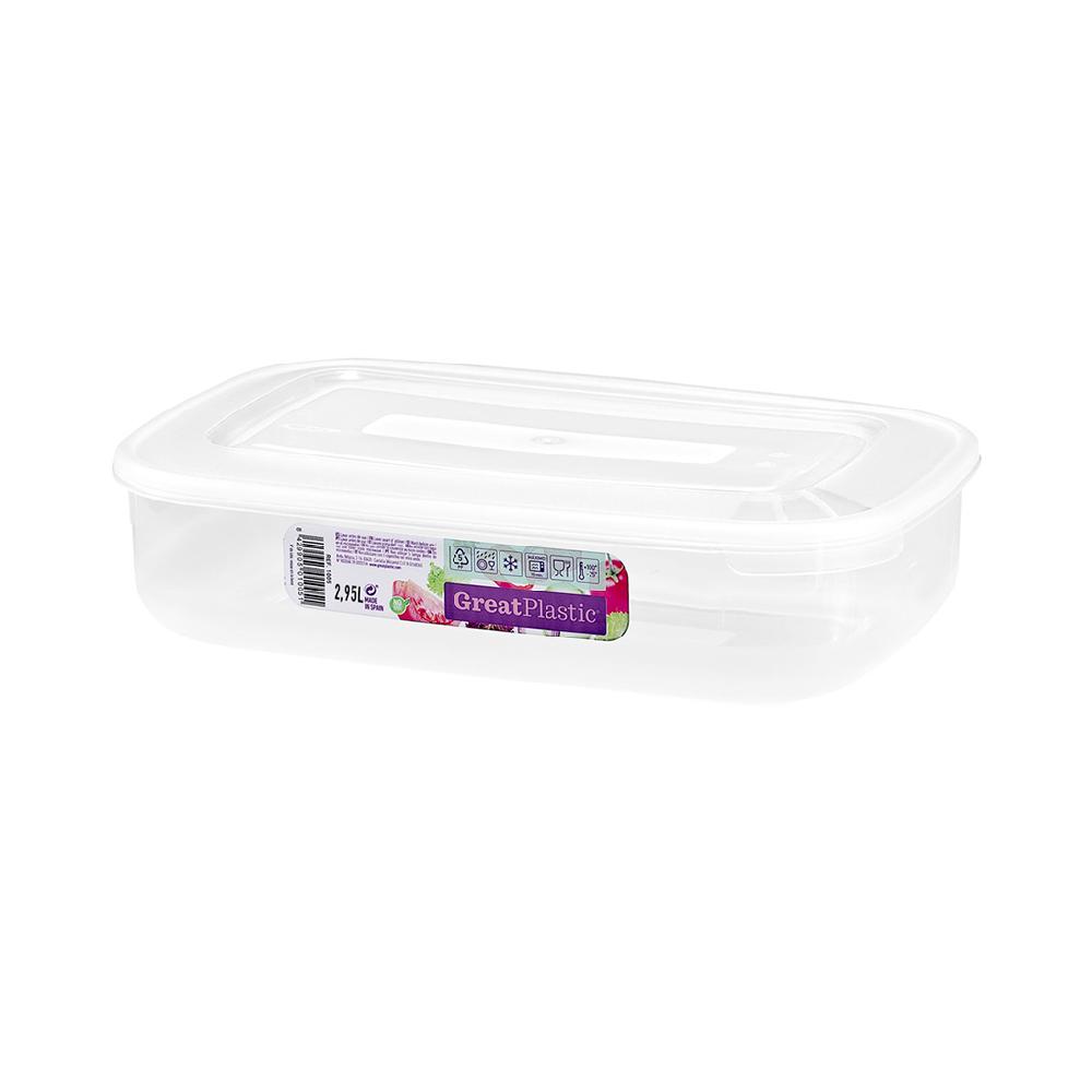 Great plastic Táper Rectangular Danubio Micro Natural 2.95L