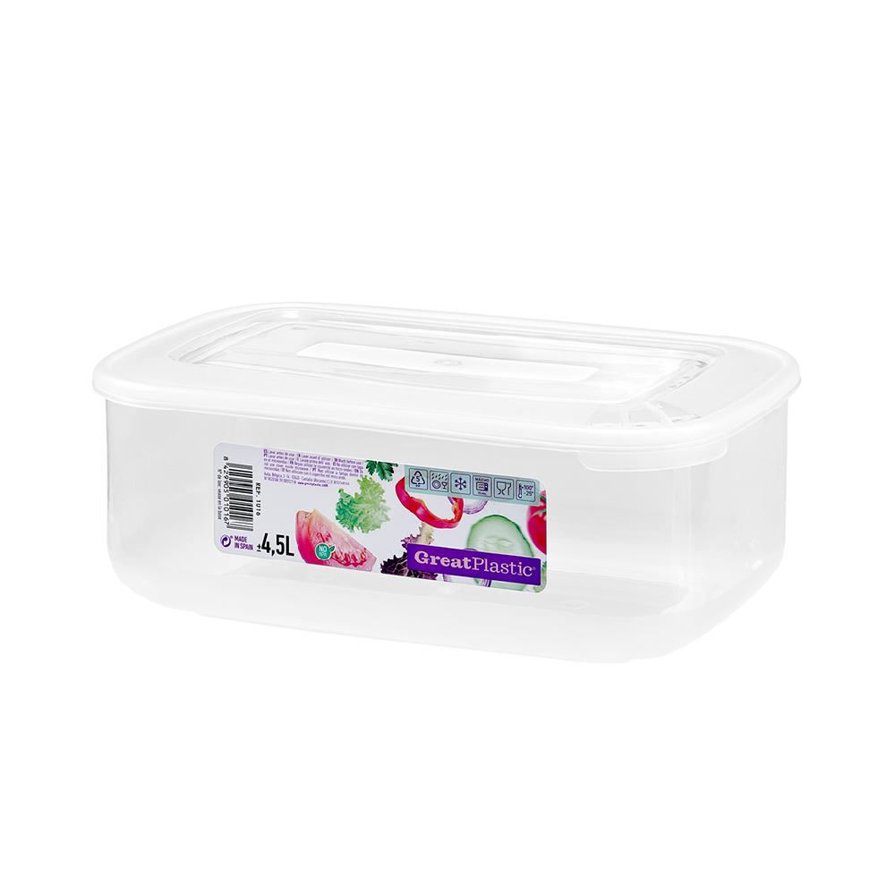 Great plastic Táper Rectangular Danubio Micro Natural 4.5L
