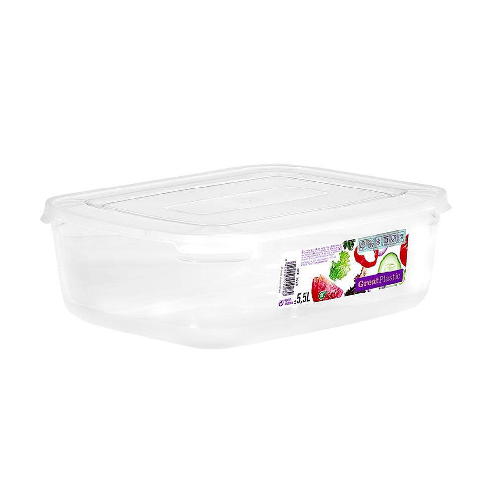 Great plastic Táper Rectangular Danubio Micro Natural 5.5L