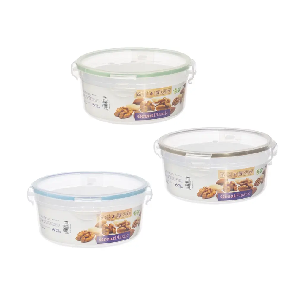 Great plastic Táper Redondo con Junta Micro Natural 0.7L