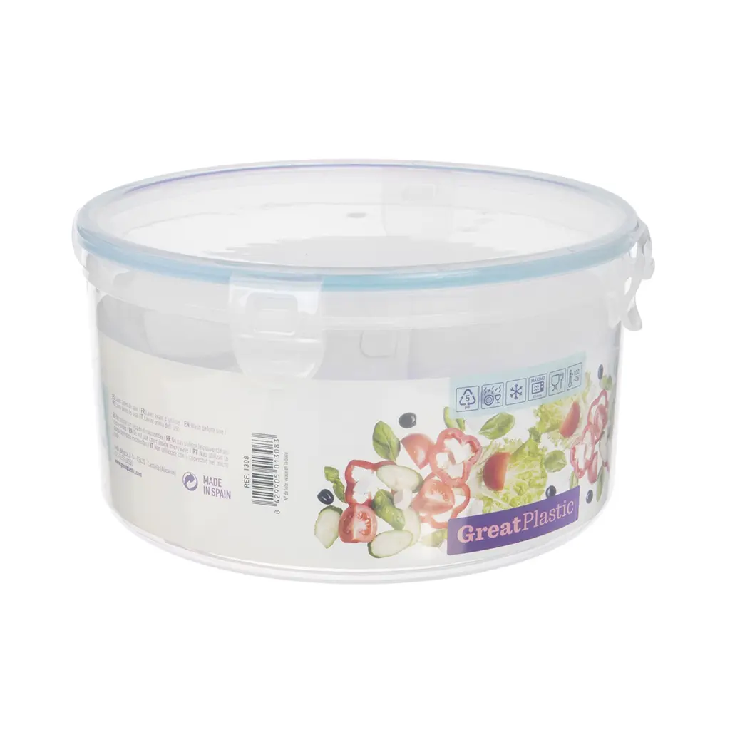 Great plastic Táper Redondo con Junta Micro Natural 2.5L