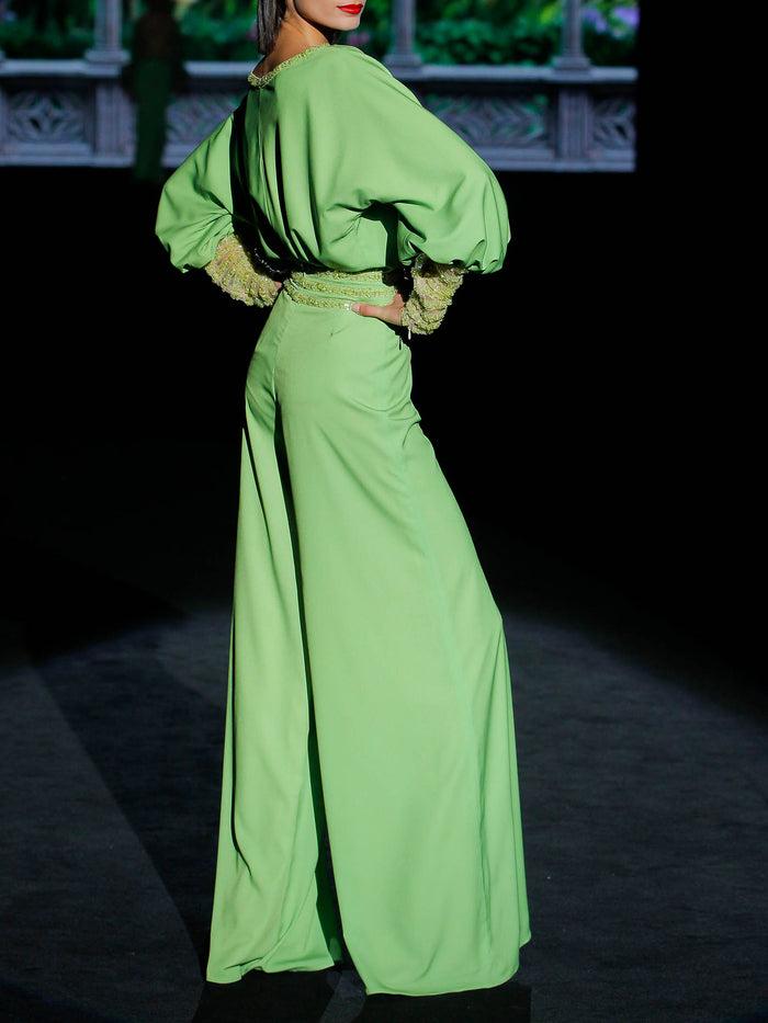 Hannibal Laguna LOOK 10 GATSBY Y GEM | Blusa Y Pantalon En Satín Color Manzana