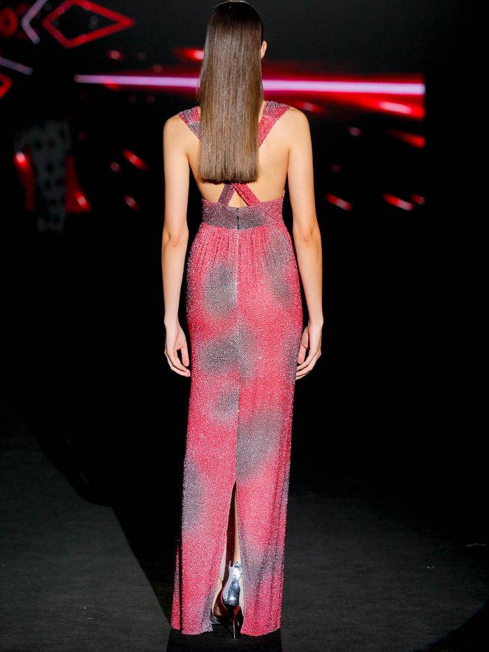 Hannibal Laguna LOOK 10 IMANZU | Vestido Fiesta Largo Bordado Rubi Y Gris