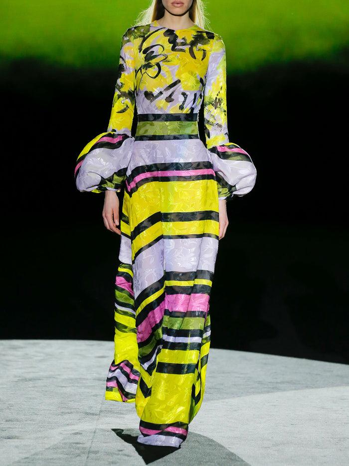 Hannibal laguna LOOK 11 FOX Y FRISSIA | Body y falda gasa estampada devoré estampada rayas