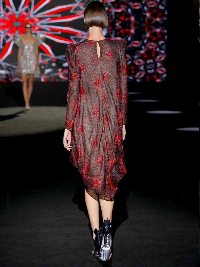 Hannibal Laguna LOOK 13 IBISULA | Vestido Corto De Fiesta En Gasa Bordada