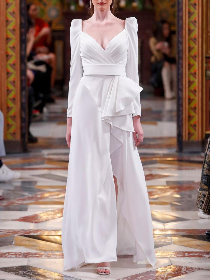 Hannibal laguna LOOK 13 Vestido de novia VENETA realizado en crepe