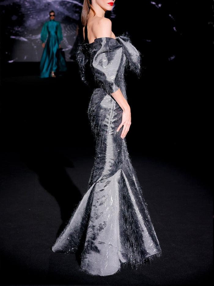 Hannibal Laguna LOOK 14 Vestido JACOBS | Vestido Largo De Fiesta Realizado En Organza Con Filamentos De Celofan