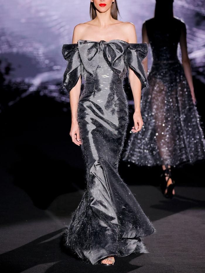 Hannibal laguna LOOK 14 Vestido JACOBS | Vestido largo de fiesta realizado en organza con filamentos de celofan