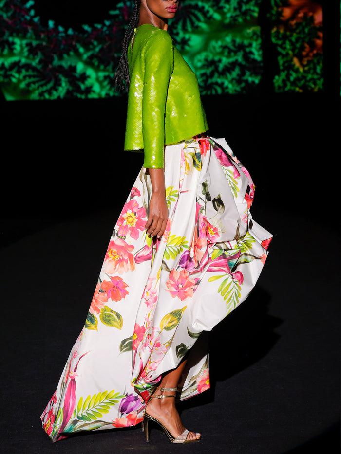 Hannibal Laguna LOOK 15 Crop Top KIRA Y Falda KIMI | Crop Top En Paillett Y Falda En Tafeta Abullonada