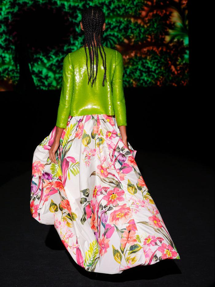 Hannibal Laguna LOOK 15 Crop Top KIRA Y Falda KIMI | Crop Top En Paillett Y Falda En Tafeta Abullonada