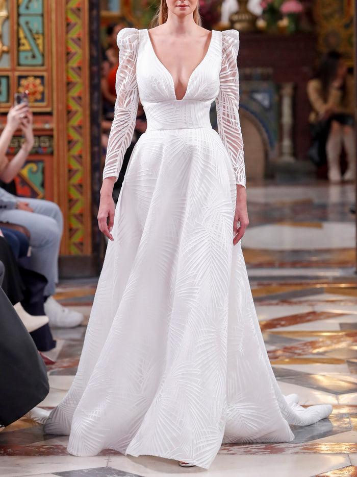 Hannibal laguna LOOK 15 Vestido de novia VERONIC realizado en organza devoré