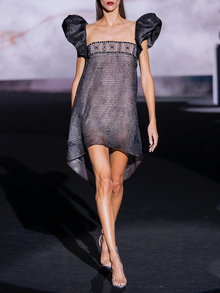 Hannibal laguna Look 15 XANTAL | Vestido corto de fiesta en pedreria color negro