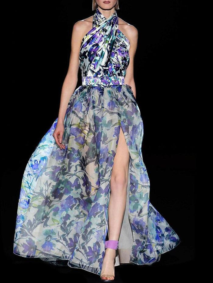 Hannibal laguna Look 16 CRISTINE | Cuerpo drapeado tipo halter y falda gran volumen en organza