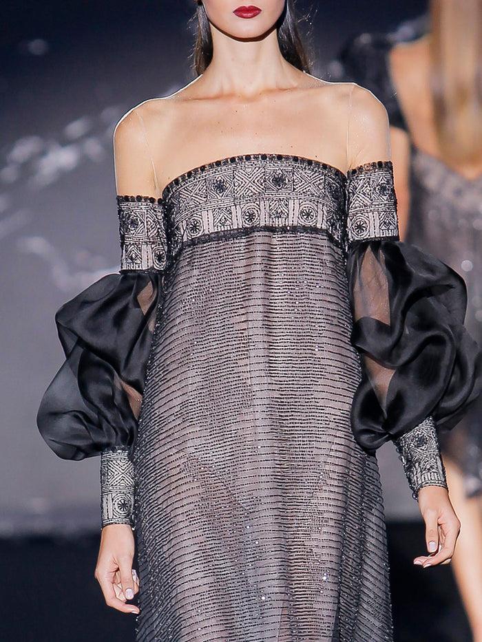 Hannibal Laguna Look 16 XANDELIER | Vestido Largo De Fiesta En Pedreria Color Negro