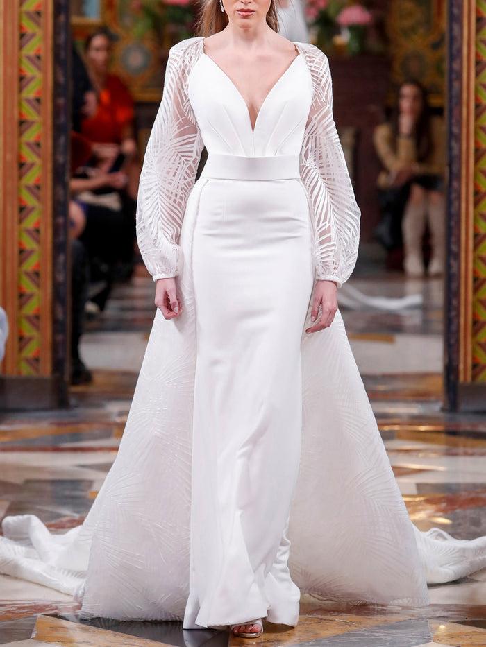 Hannibal laguna LOOK 17 Vestido de novia VANGOLD (SIN COLA) realizado en crepe y organza devoré