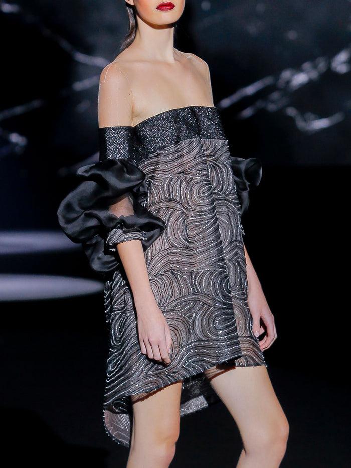 Hannibal Laguna Look 17 XAROL Vestido Corto De Fiesta En Pedreria Color Nego