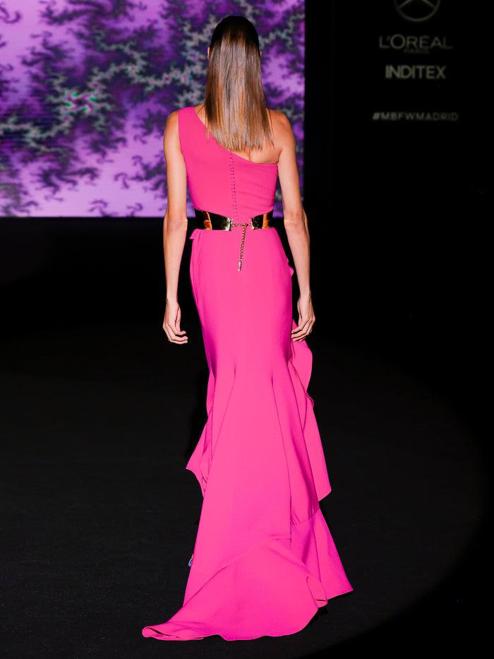 Hannibal Laguna LOOK 19 Vestido KAPITEL | Vestido De Fiesta Largo En Crepe Grosella