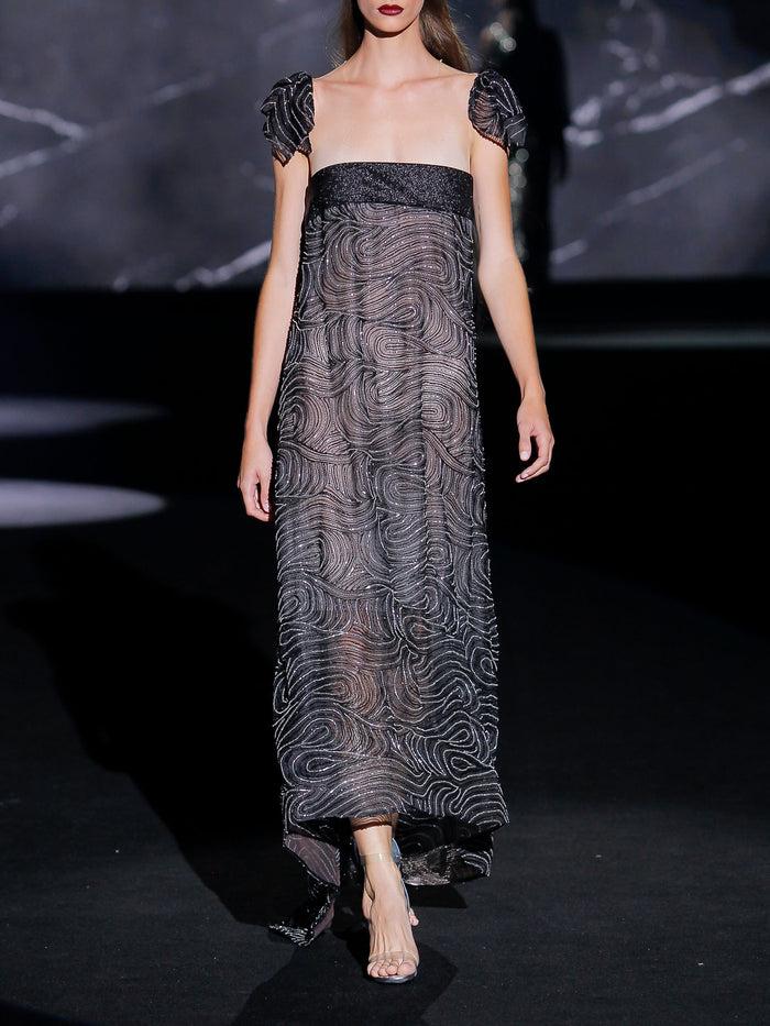 Hannibal laguna Look 19 XIRAZ | Vestido largo de fiesta en pedreria color negro