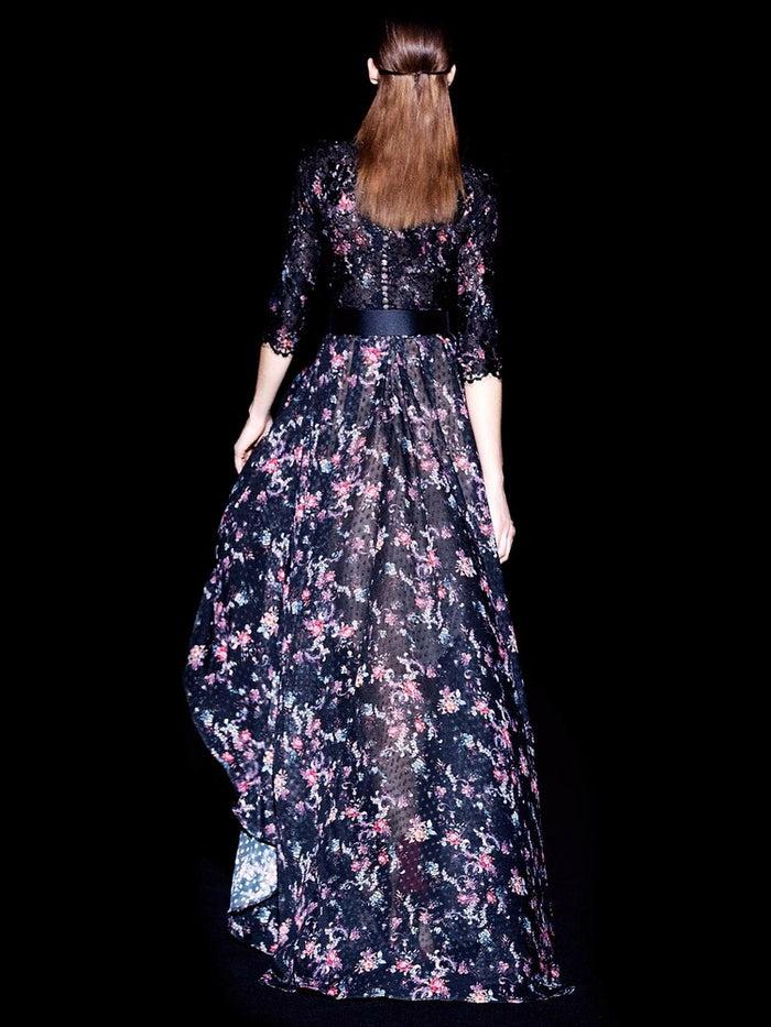 Hannibal Laguna Look 2 CAMOMILE | Vestido En Gasa Plumeti Estampado Floral