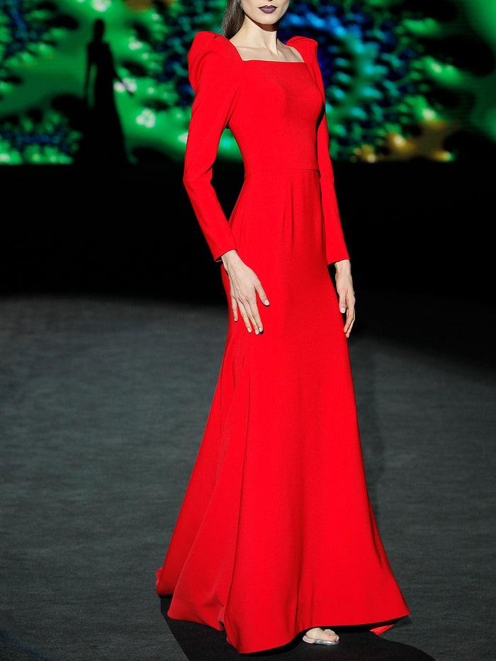 Hannibal Laguna LOOK 2 HELENIUS | Vestido De Fiesta En Crepe Geranio