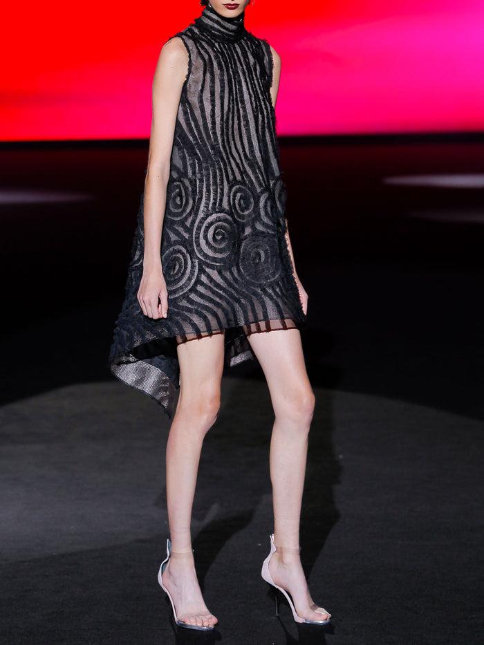 Hannibal Laguna Look 2 XANDY | Vestido Corto De Fiesta En Tul Bordado Color Negro