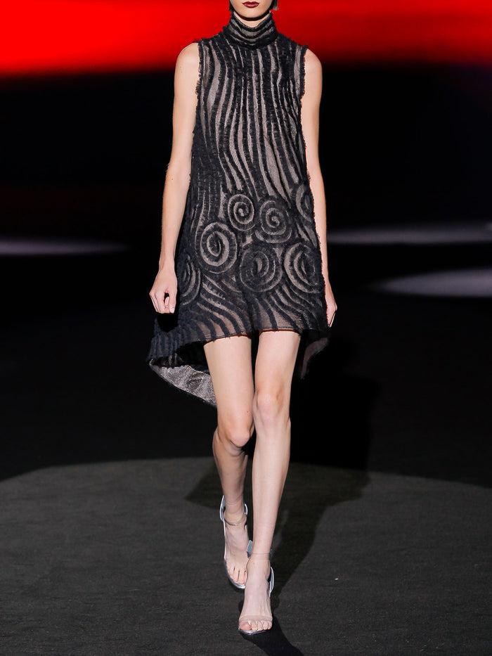 Hannibal laguna Look 2 XANDY | Vestido corto de fiesta en tul bordado color negro