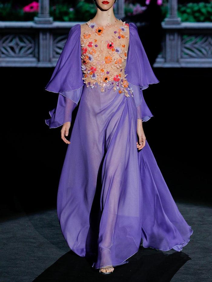 Hannibal laguna LOOK 20 GIANY | Vestido de gasa lavanda con t-shirt bordada en cristal