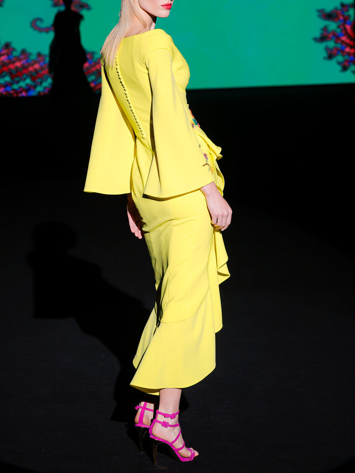 Hannibal Laguna LOOK 20 Vestido KRISTEL | Vestido En Crepe Piña Con Amplio Escote V Drapeado