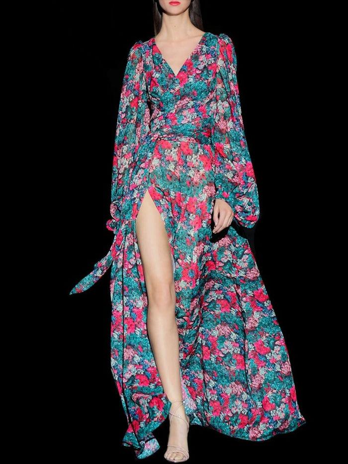 Hannibal laguna Look 22 DANNA | Vestido largo de fiesta en plumeti