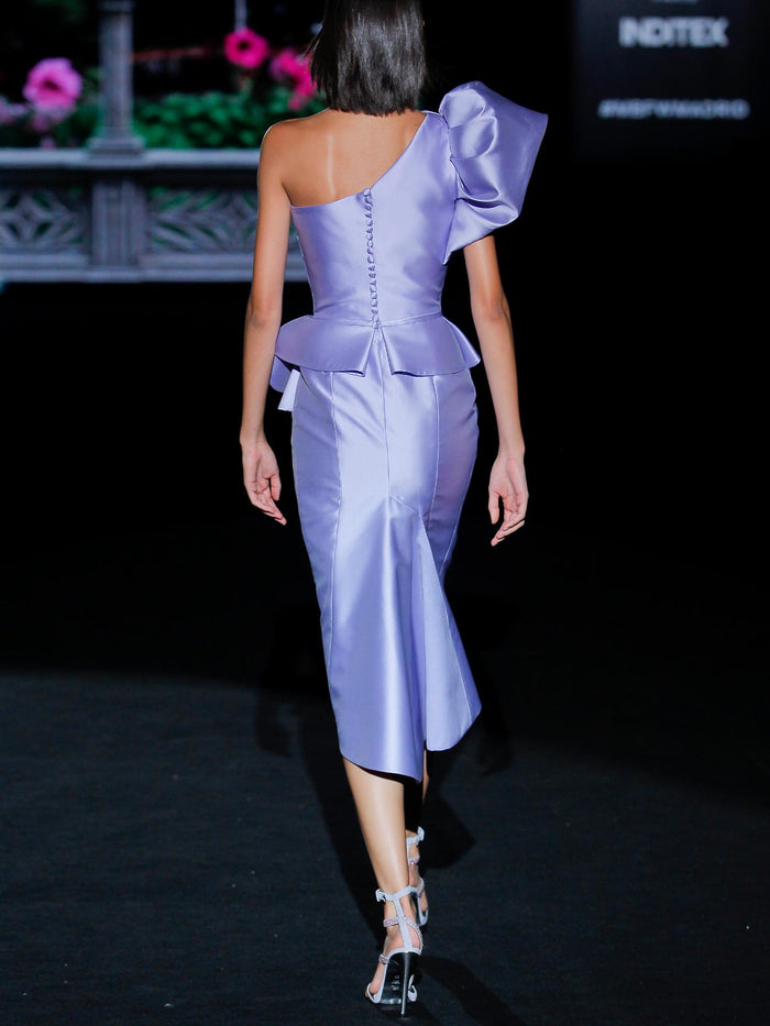 Hannibal Laguna LOOK 27 GEILA | Vestido De Fiesta En Mikado Color Lavanda