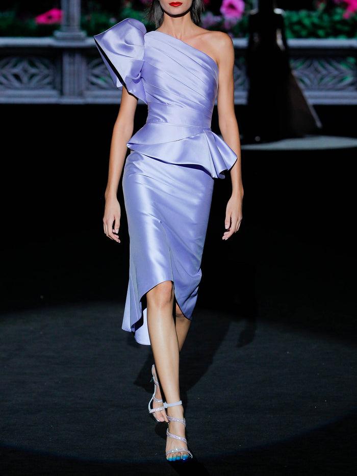 Hannibal laguna LOOK 27 GEILA | Vestido de fiesta en mikado color lavanda