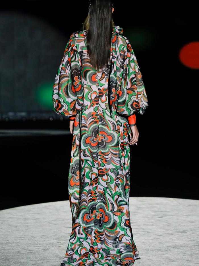 Hannibal Laguna LOOK 28 FIORENTINI | Vestido De Fiesta En Plumeti Estampado