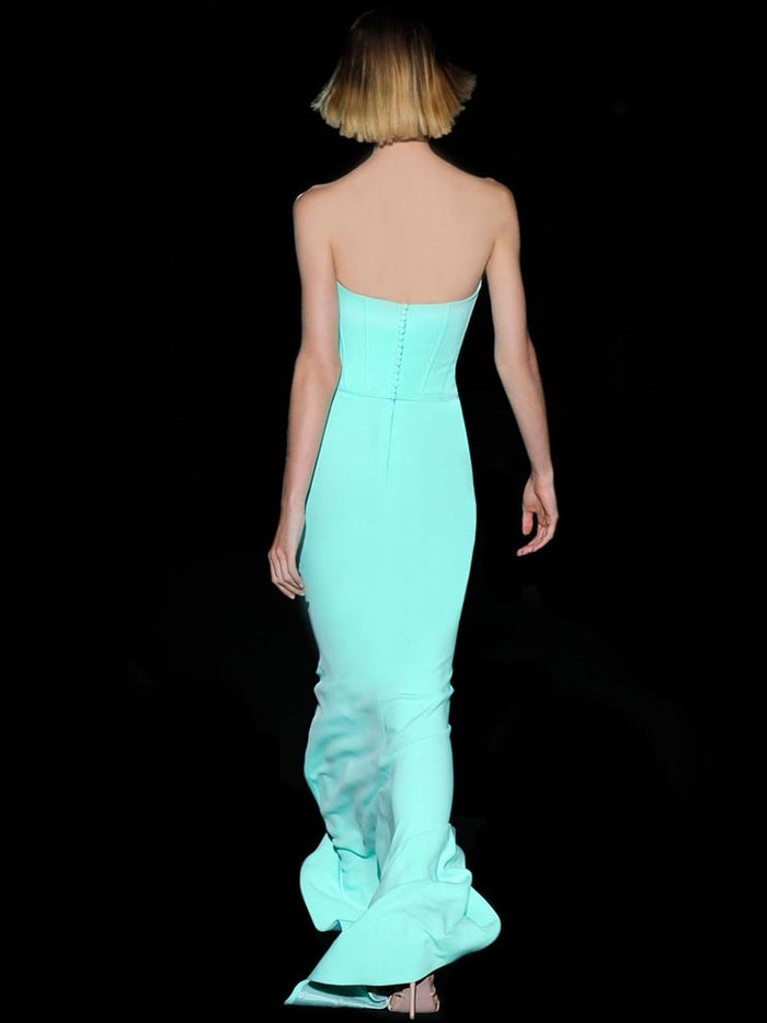 Hannibal Laguna Look 3 DELIUS | Vestido Largo En Crepe Con Falda Sirena