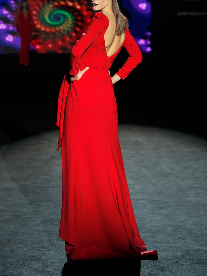 Hannibal Laguna LOOK 3 HAVILAND | Vestido De Fiesta En Crepe Geranio