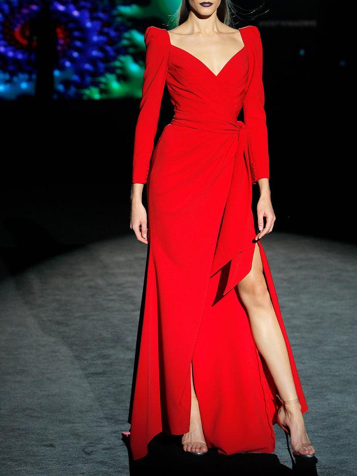 Hannibal Laguna LOOK 3 HAVILAND | Vestido De Fiesta En Crepe Geranio