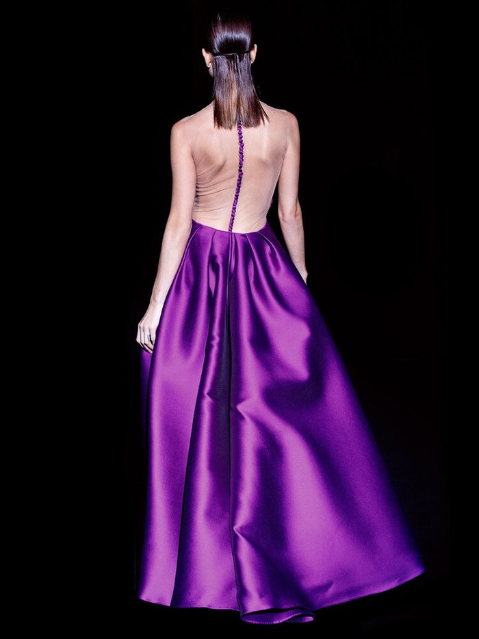 Hannibal Laguna Look 30 CALEDONIA | Vestido Con T-shirt En Tul Bordado En Cristal Y Flores